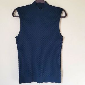 Tahari mockneck sleeveless sweater